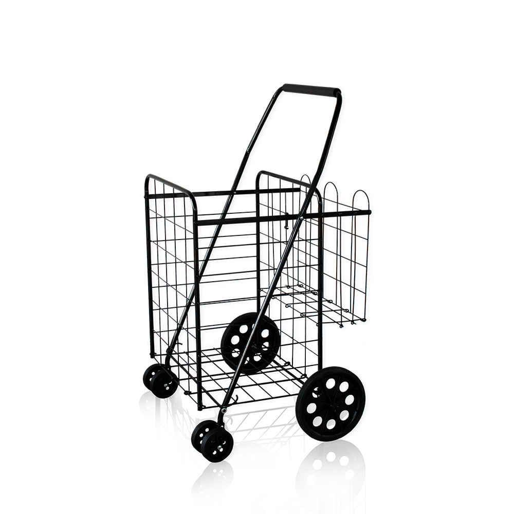 Utility 4 hjul stål hopfällbar Multifunction Storage Shopping Cart