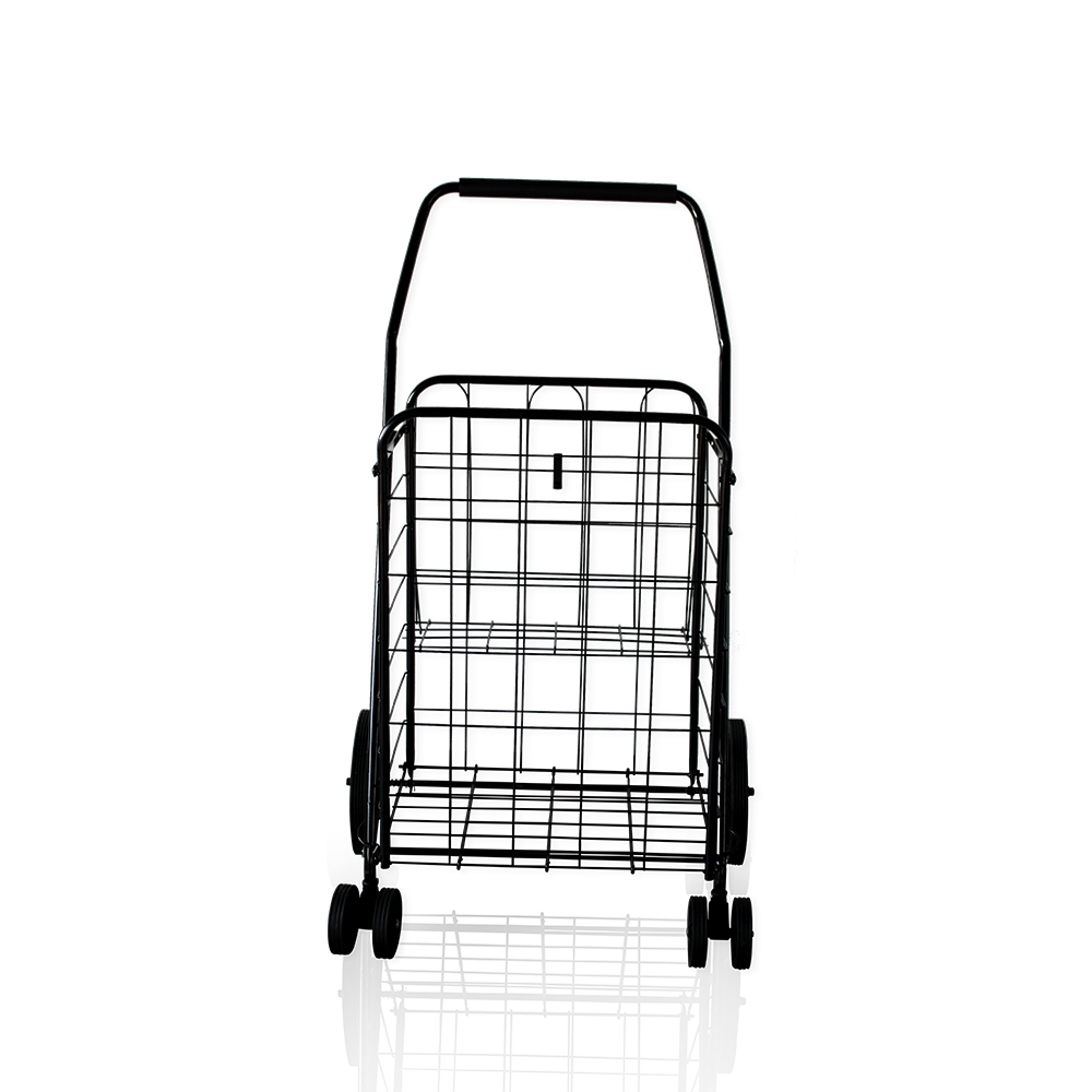 Utility 4 hjul stål hopfällbar Multifunction Storage Shopping Cart